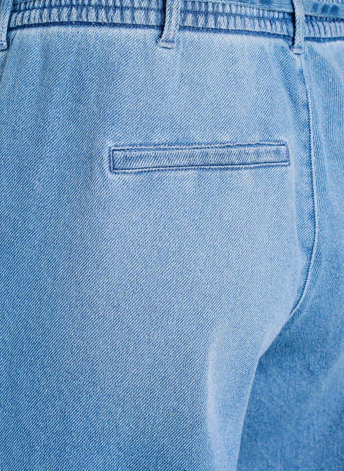 Loose fit-jeans med elastisk linning og sn&oslash;ring, Bl&aring;, Packshot image number 3
