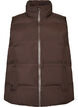 Kort puffvest med h&oslash;y krage, Brun, Packshot image number 0