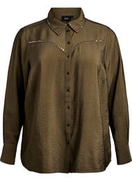 Skjorte med nagler, Dark Olive