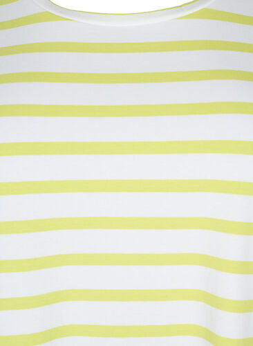 Stripete T-skjorte i bomull, Wild Lime Stripes, Packshot image number 2