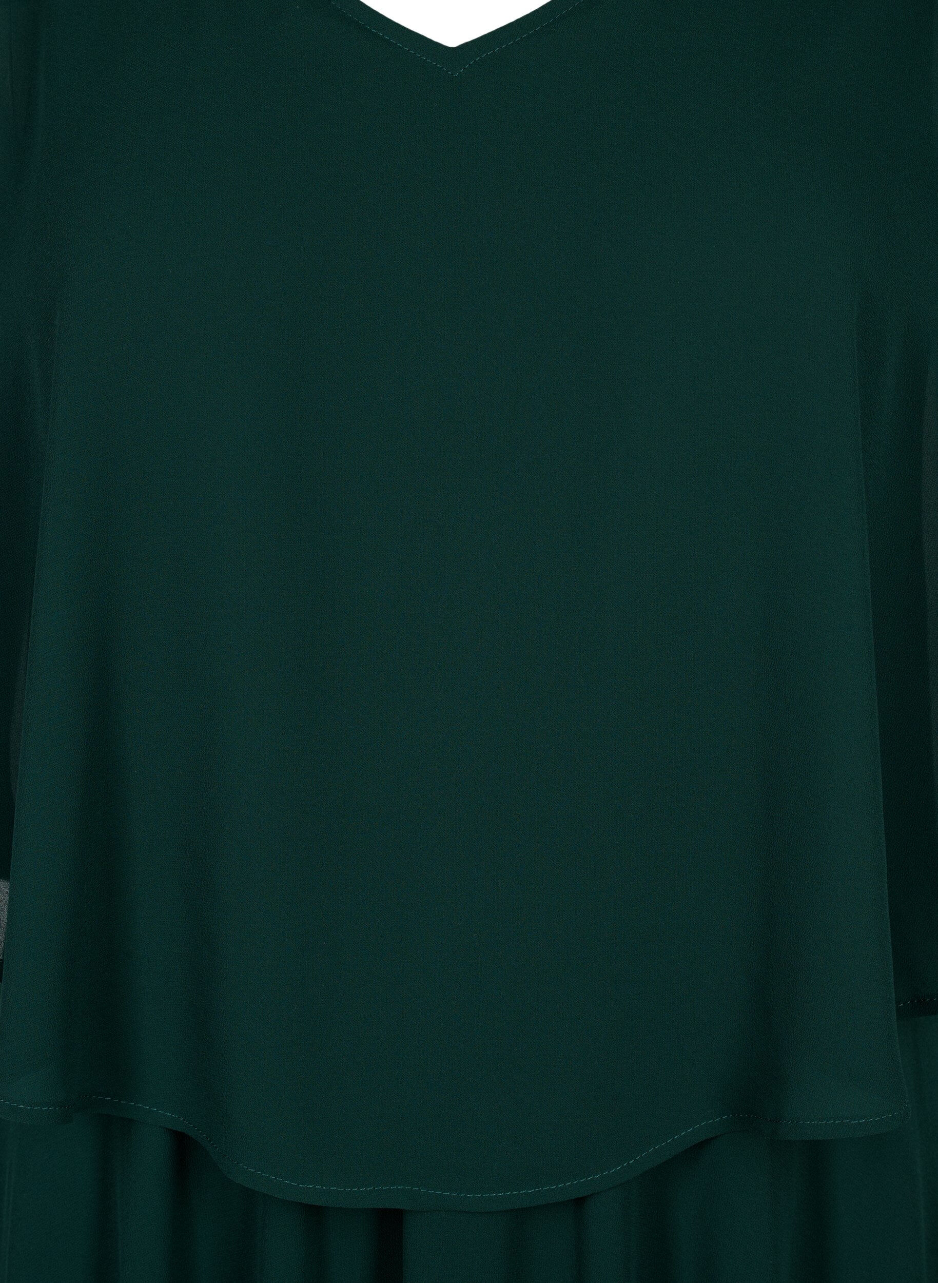 Zizzi Kortermet maxikjole med A-form, Scarab, Packshot image number 2