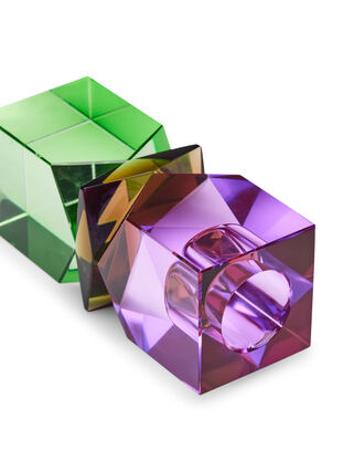 Lysestake i krystallglass, Violet/Mint Comb, Packshot image number 1