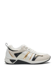 Sneakers med wide fit, White/Gold, Packshot