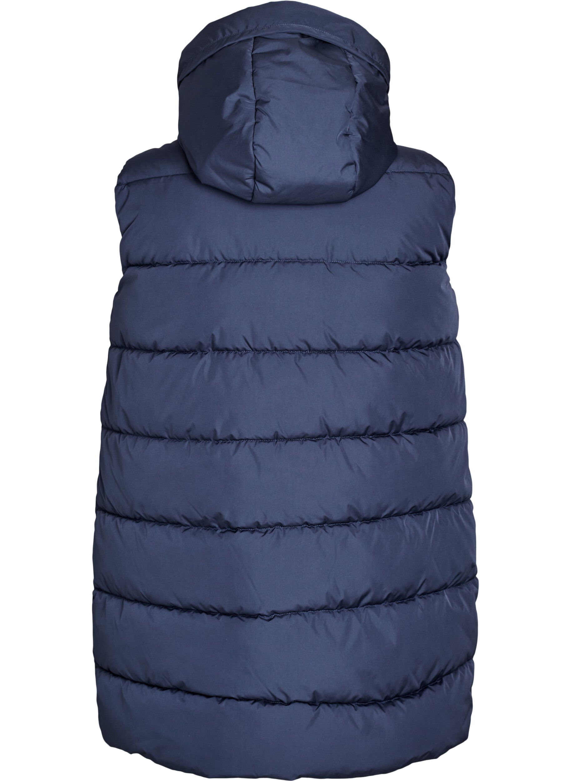 ZizziLang vest med hette og lommer, Bl&aring;, Packshot image number 1