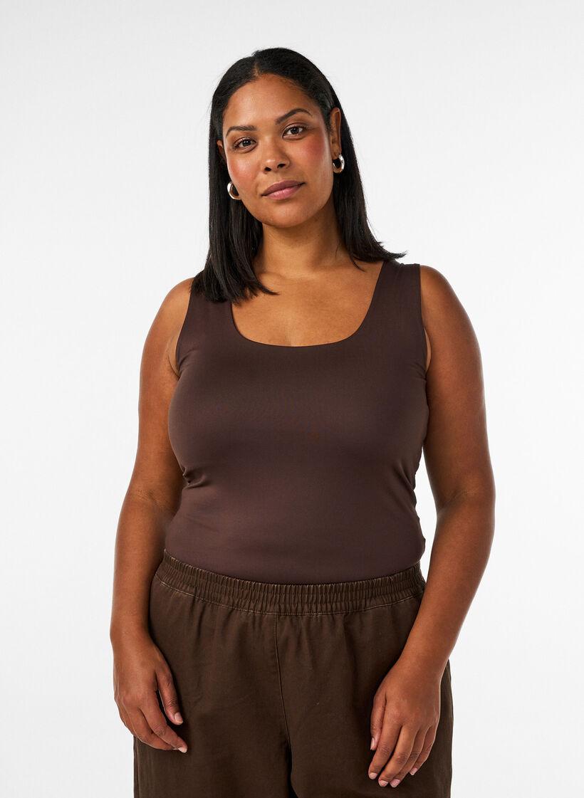 Figursydd basistopp med vendbar funksjon, Brun, Model image number 0