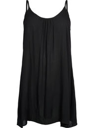 Ensfarget kjole i viskose med stropper, Black