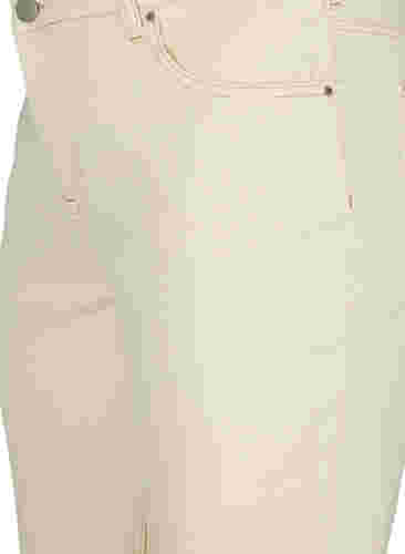 Denimshorts med rå kanter, Light Yellow, Packshot image number 2