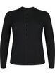 Langermet, ribbestrikket bluse med hulldetaljer, Black, Packshot image number 0
