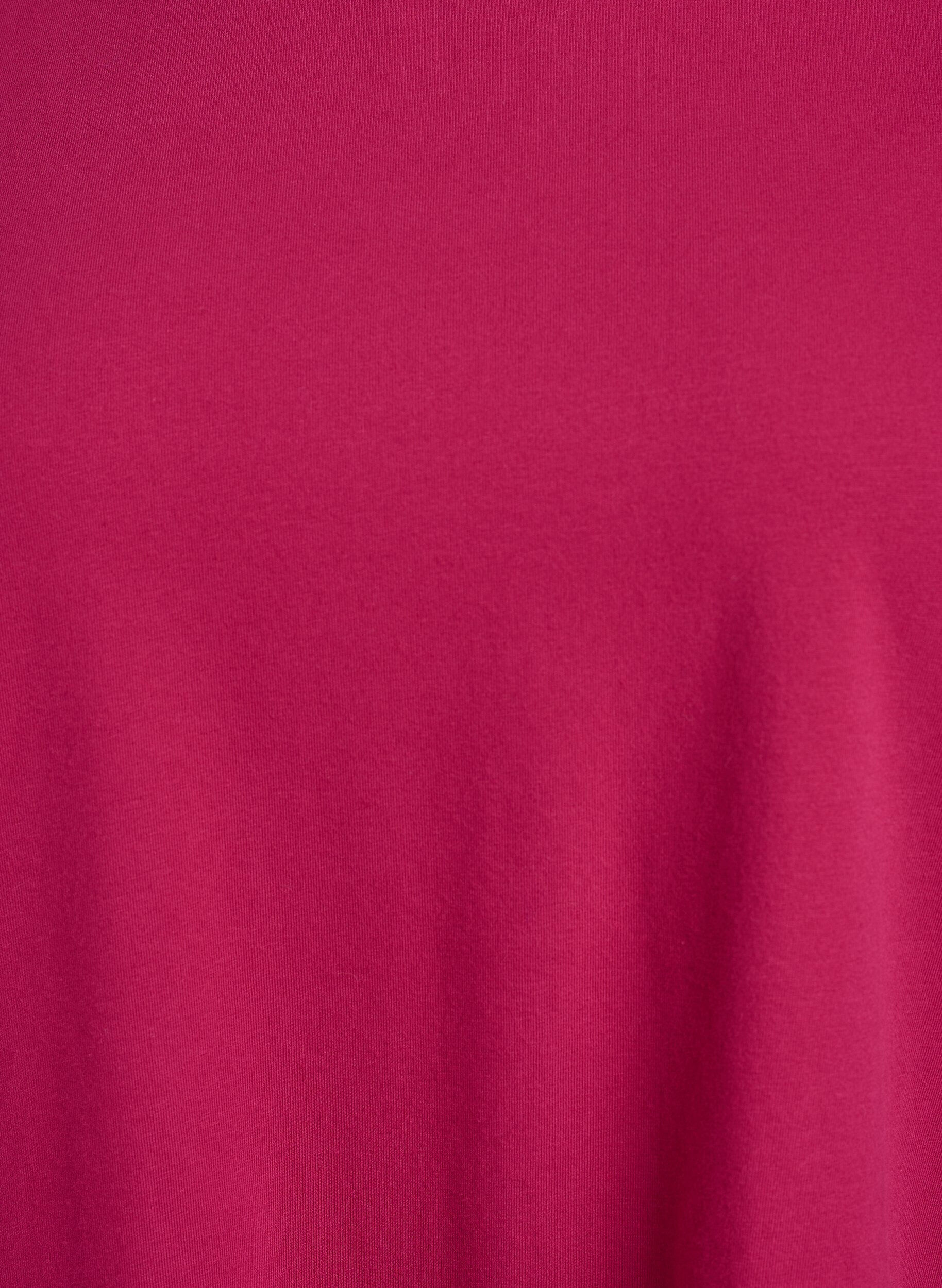 Zizzi Basis jersey topp med lange ermer, Rosa, Packshot image number 2