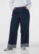Wide fit jeans med brede oppbrett og kontrasts&oslash;m, Bl&aring;, Model image number 2