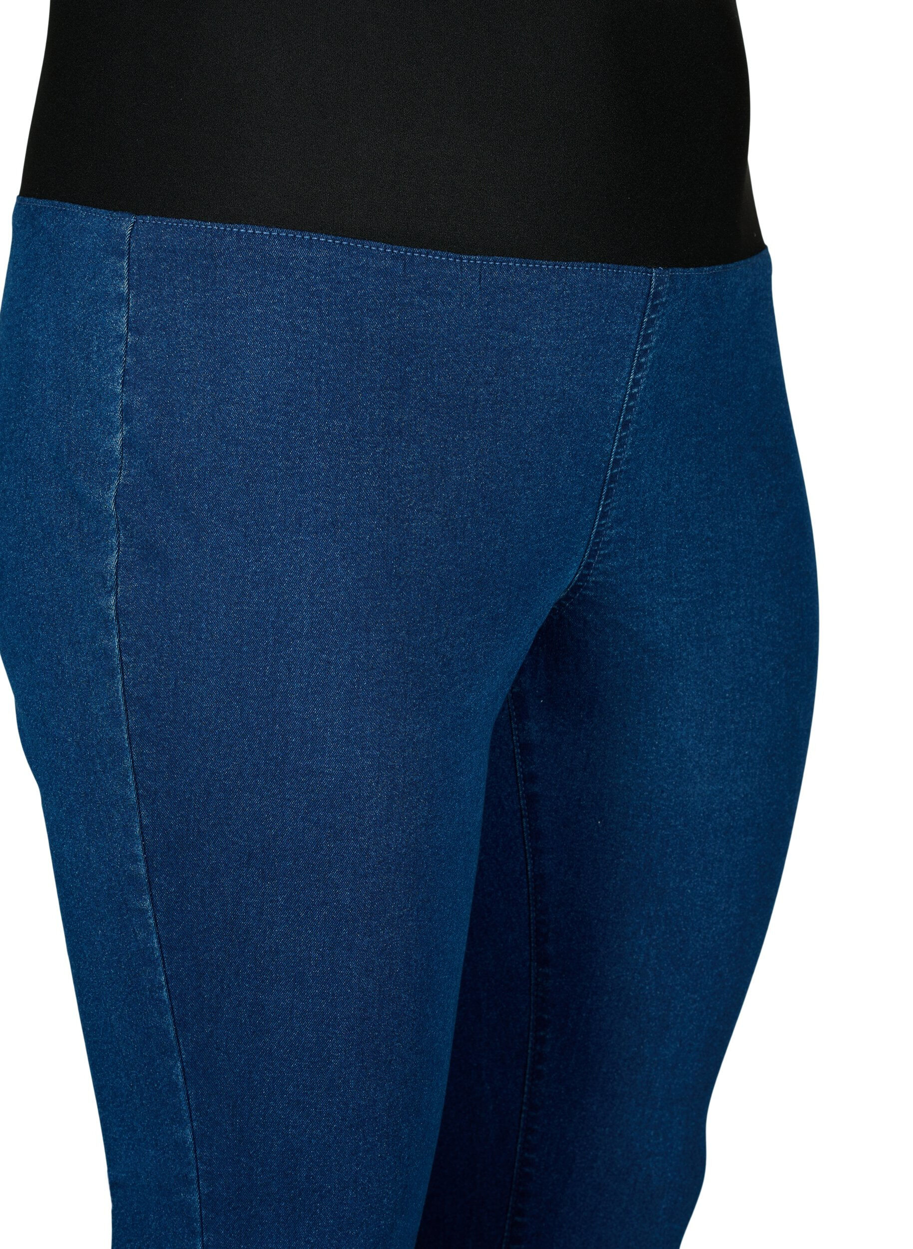 Zizzi FLASH - Jeggings med bred strikk i midjen, Bl&aring;, Packshot image number 2