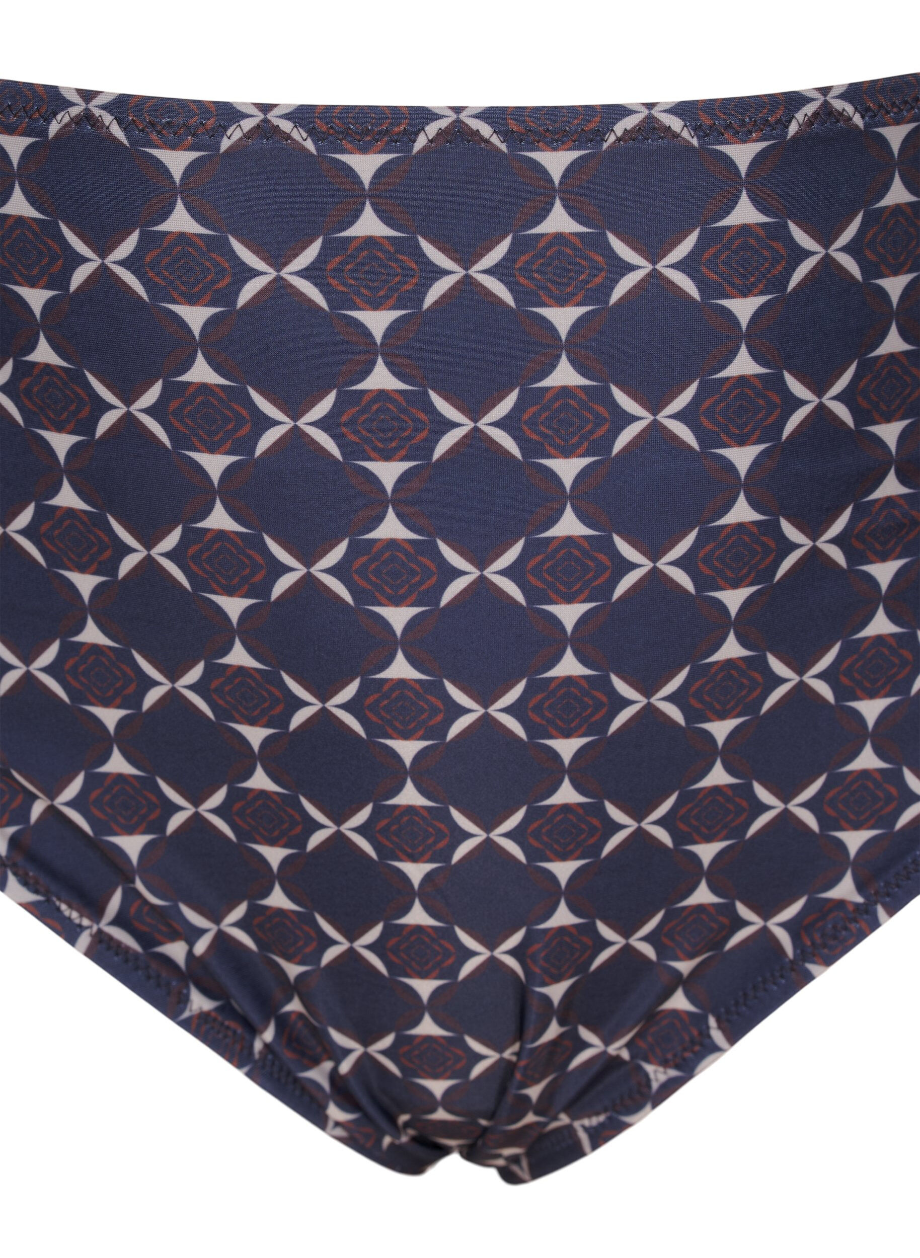 Zizzi Bikini bunn med h&oslash;y midje og trykk, Bl&aring;, Packshot image number 2