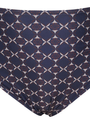 Zizzi Bikini bunn med høy midje og trykk, Blå, Packshot image number 2