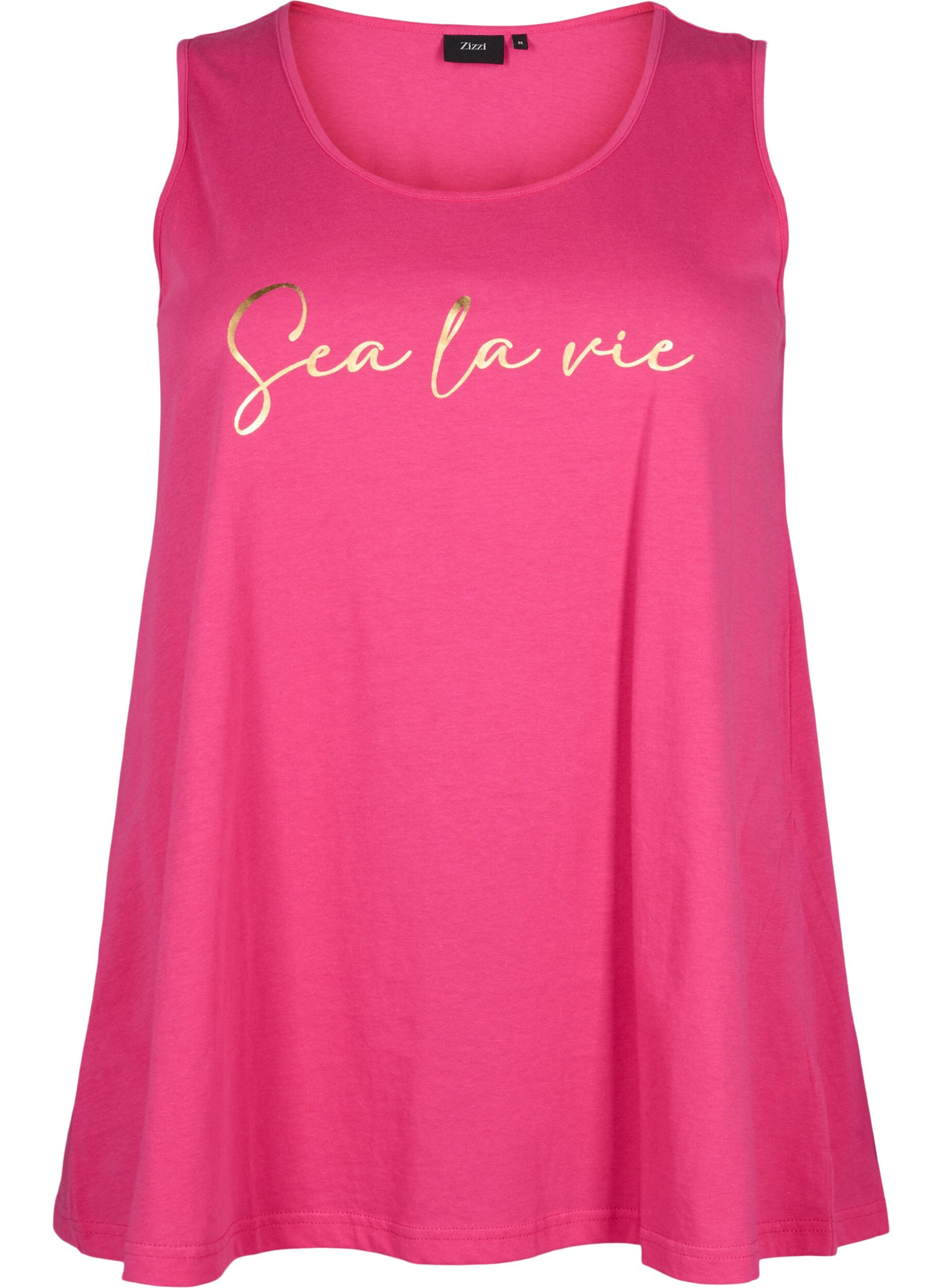 Zizzi Bomullstopp med A-form, Rosa, Packshot image number 0