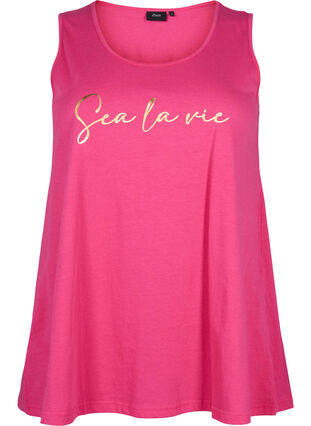 Zizzi Bomullstopp med A-form, Rosa, Packshot image number 0