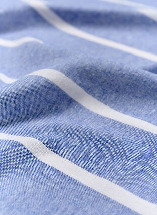 Stripete håndkle med frynser, Medium Blue Melange, Packshot image number 3