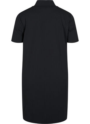 Kortermet kjole med høy hals, Black, Packshot image number 1