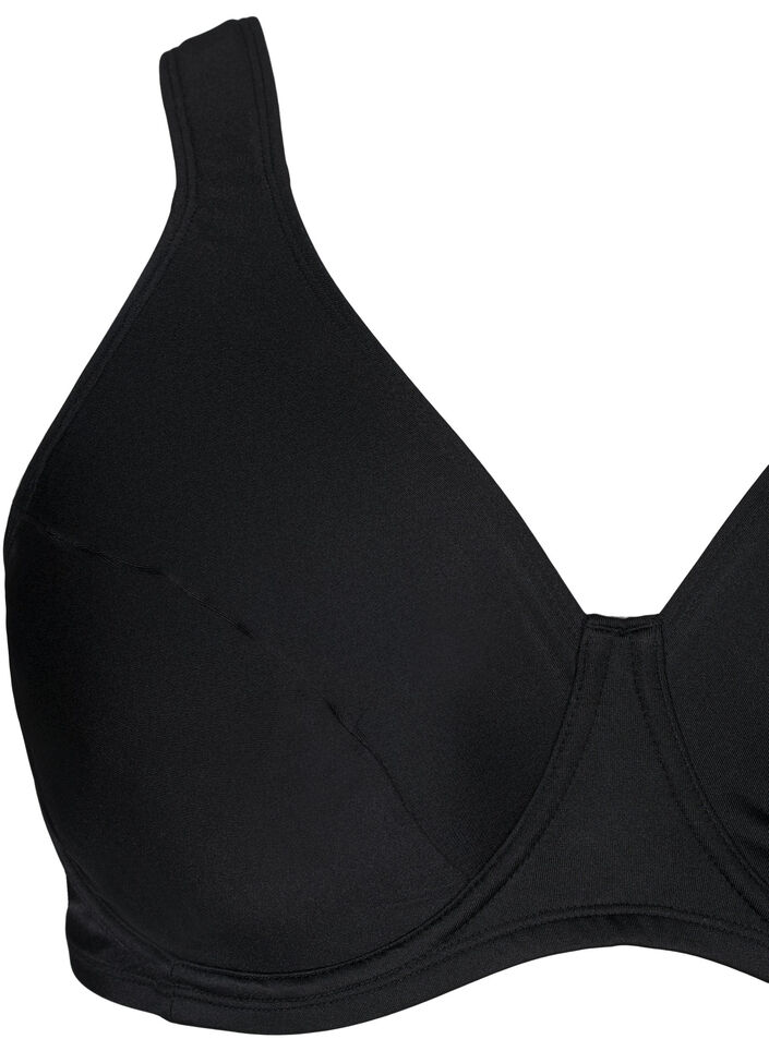 Heldekkende bikinioverdel med bøyle, Black, Packshot