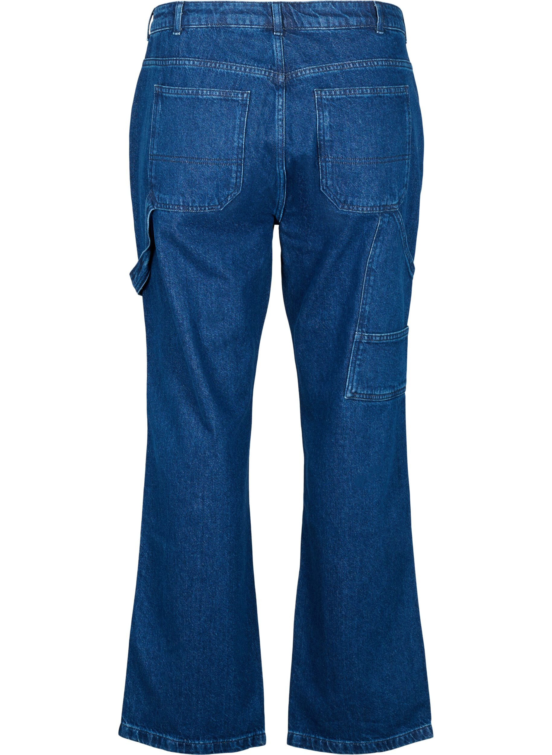 Zizzi Cargo jeans med rett passform, Dark blue, Packshot image number 1