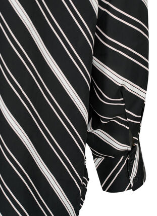 Zizzi Stripete skjorte med lange ermer, Black Stripe, Packshot image number 3
