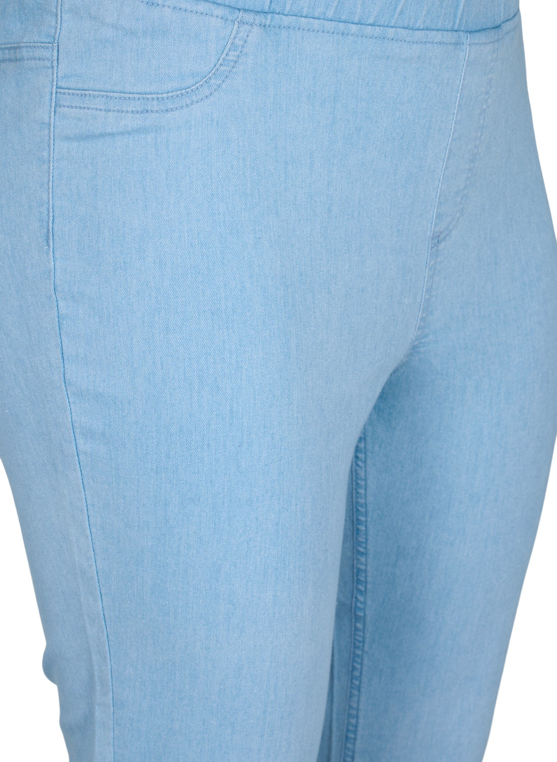 Zizzi Capribukser i bomullsmiks, Light blue denim, Packshot image number 2
