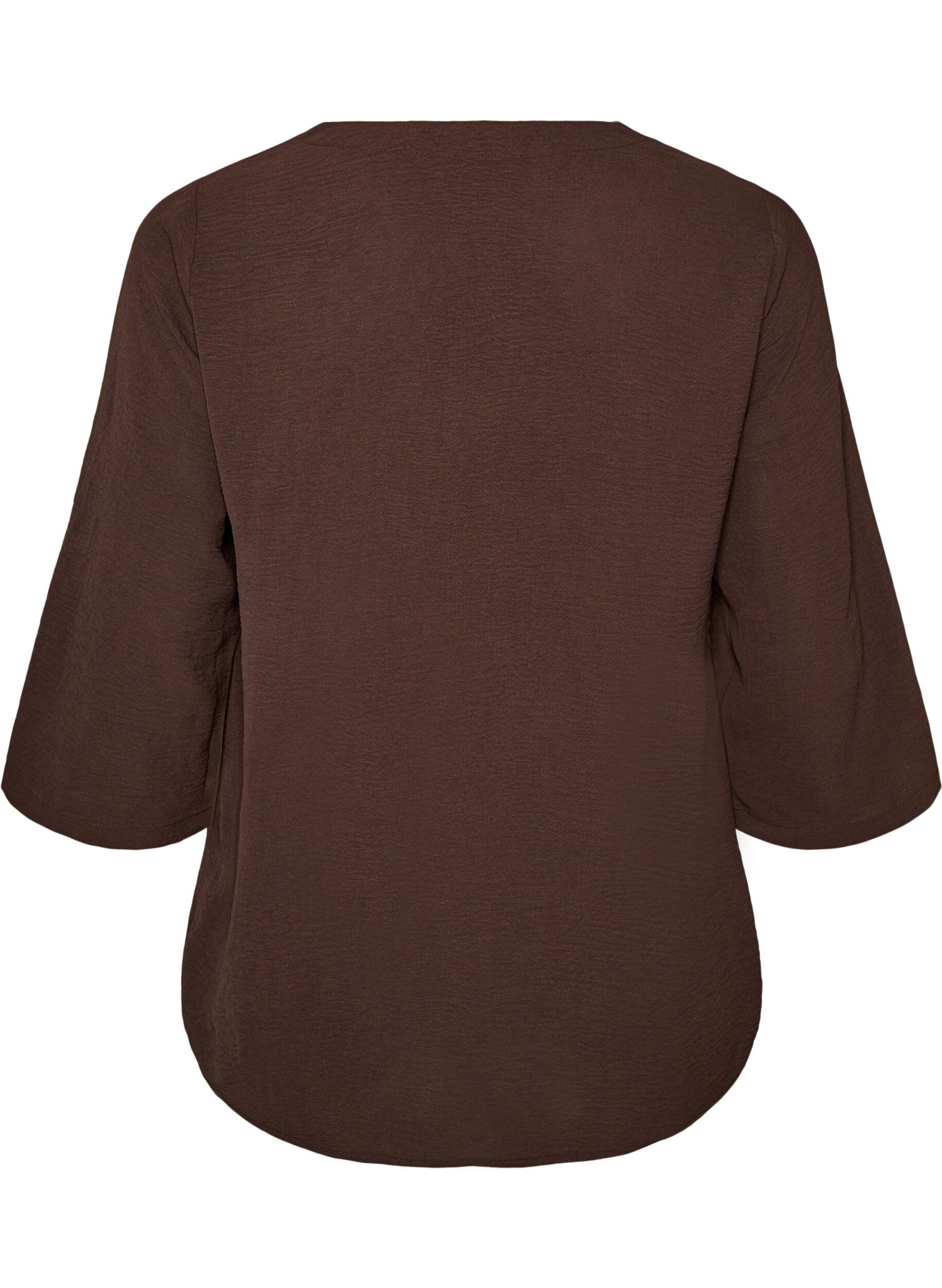 ZizziBluse med 3/4 ermer, Brun, Packshot image number 1