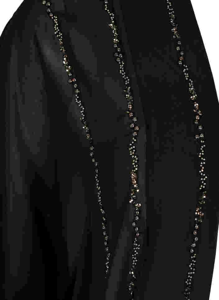Kimono med 3/4-ermer og perler, Black, Packshot image number 2