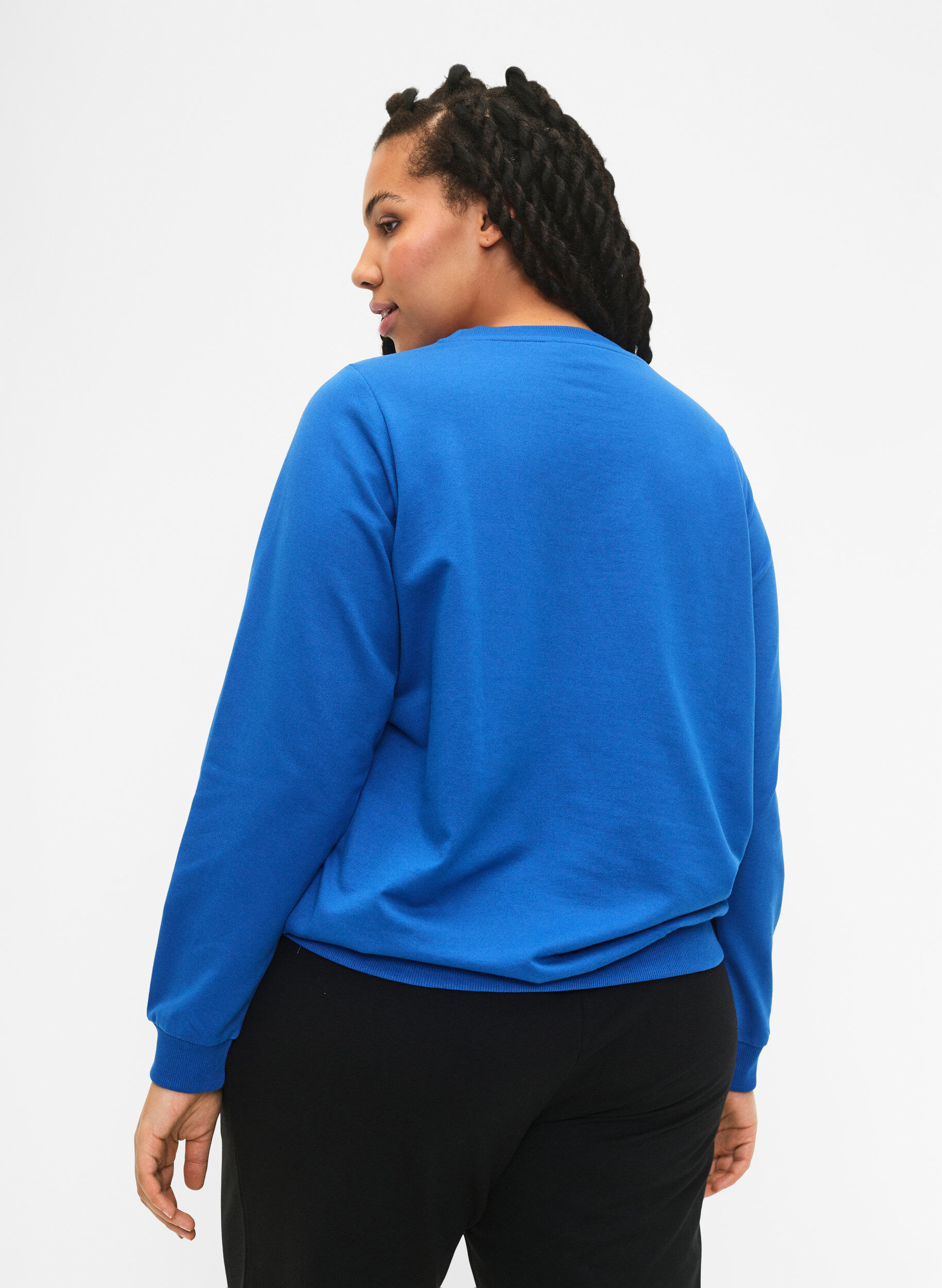 Zizzi Sweatshirt med tekst, Victoria b. W. Reset, Model image number 1