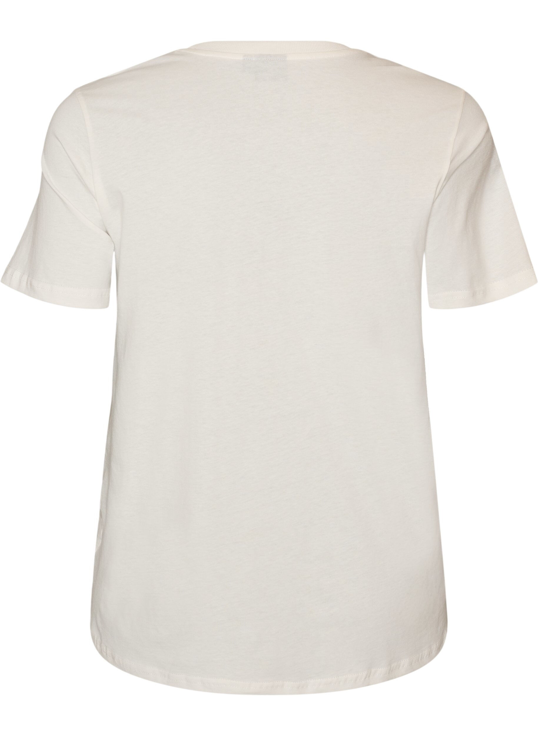 ZizziBomulls T-skjorte med trykk, Hvit, Packshot image number 1