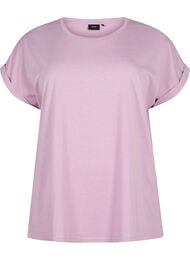 Kortermet T-skjorte i bomullsblanding, Lavender Mist
