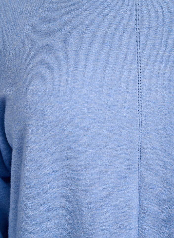 Strikket kjole med rund hals og strikket mønster, Della R. Blue Mel., Packshot image number 2