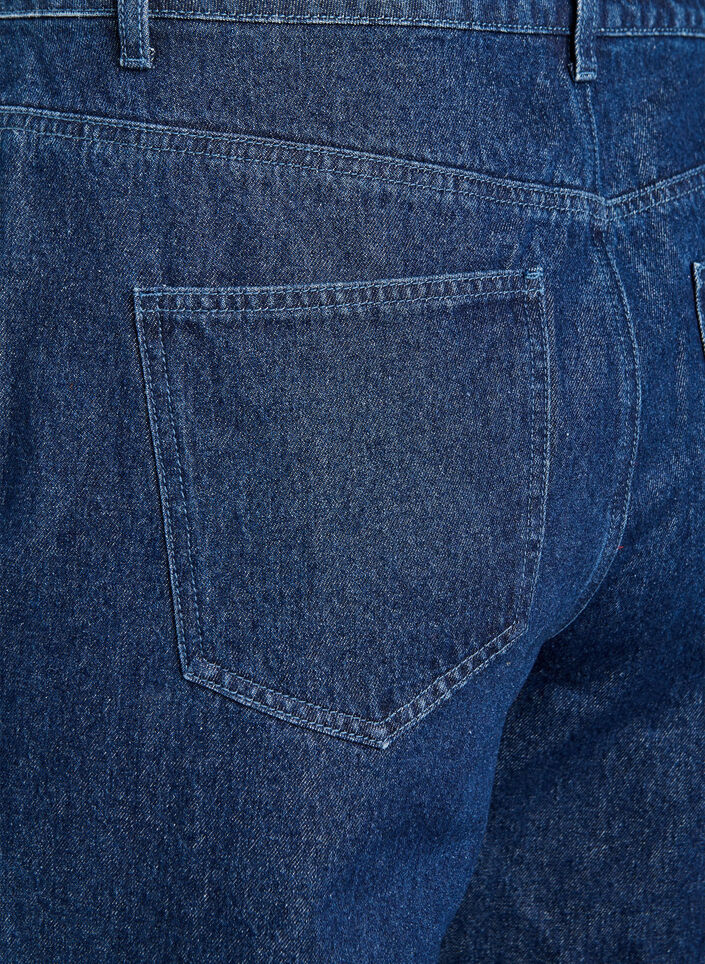 Jeans med vide ben og nagler med høy midje, Dark Blue Denim, Packshot