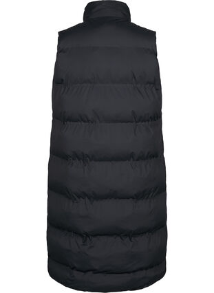 Zizzi Lang vest med lommer og toveis glidelås, Black, Packshot image number 1
