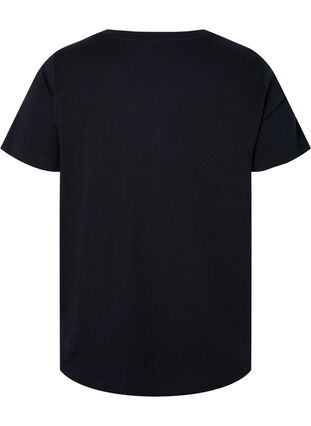 T-skjorte i bomull med paljetter, Black w. Love, Packshot image number 1