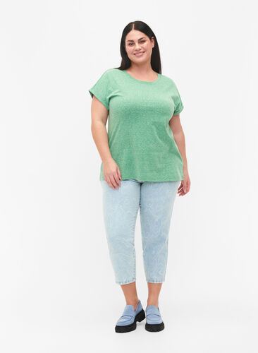 Melert T-skjorte med korte ermer, Jolly Green Mél, Model image number 2