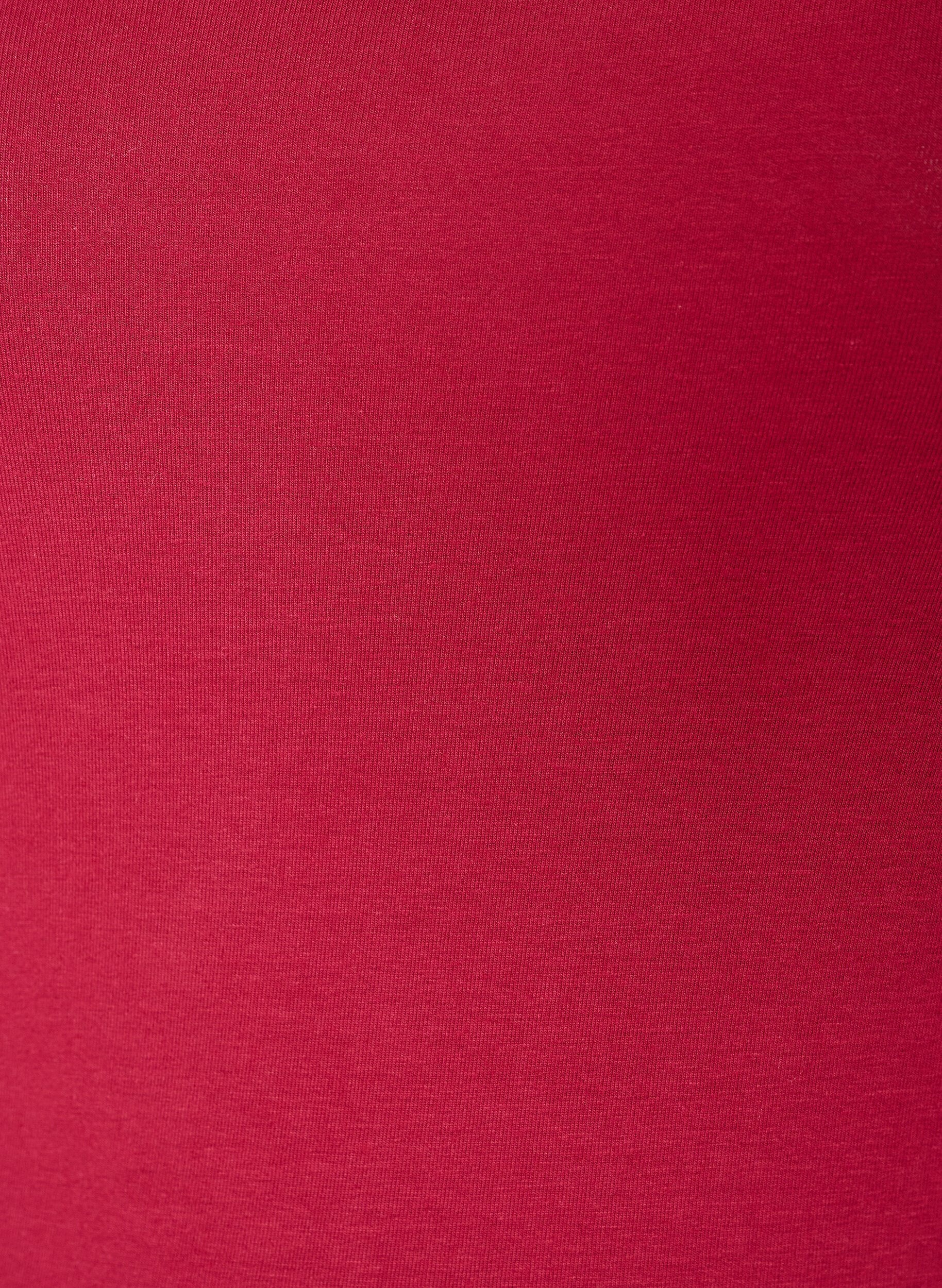 ZizziEnsfarget basic topp i bomull, R&oslash;d, Packshot image number 2