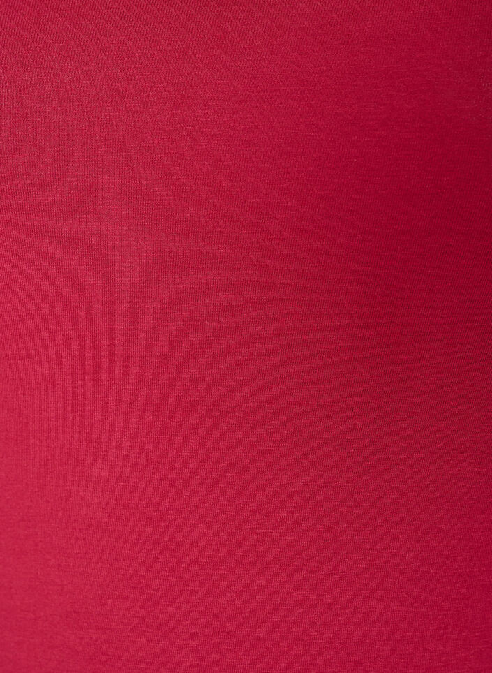 Ensfarget basic topp i bomull, R&oslash;d, Packshot image number 2