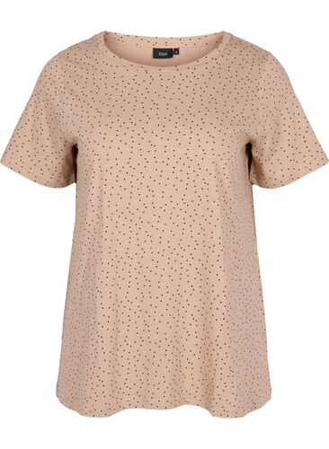 T-skjorte i bomull med prikker, Neutral w. Dots, Packshot image number 0