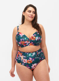 Blomstrete bikinitruse med høyt liv, Meave Print, Model