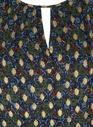 Mønstrete bluse med 3/4-ermer, Flower AOP, Packshot image number 2