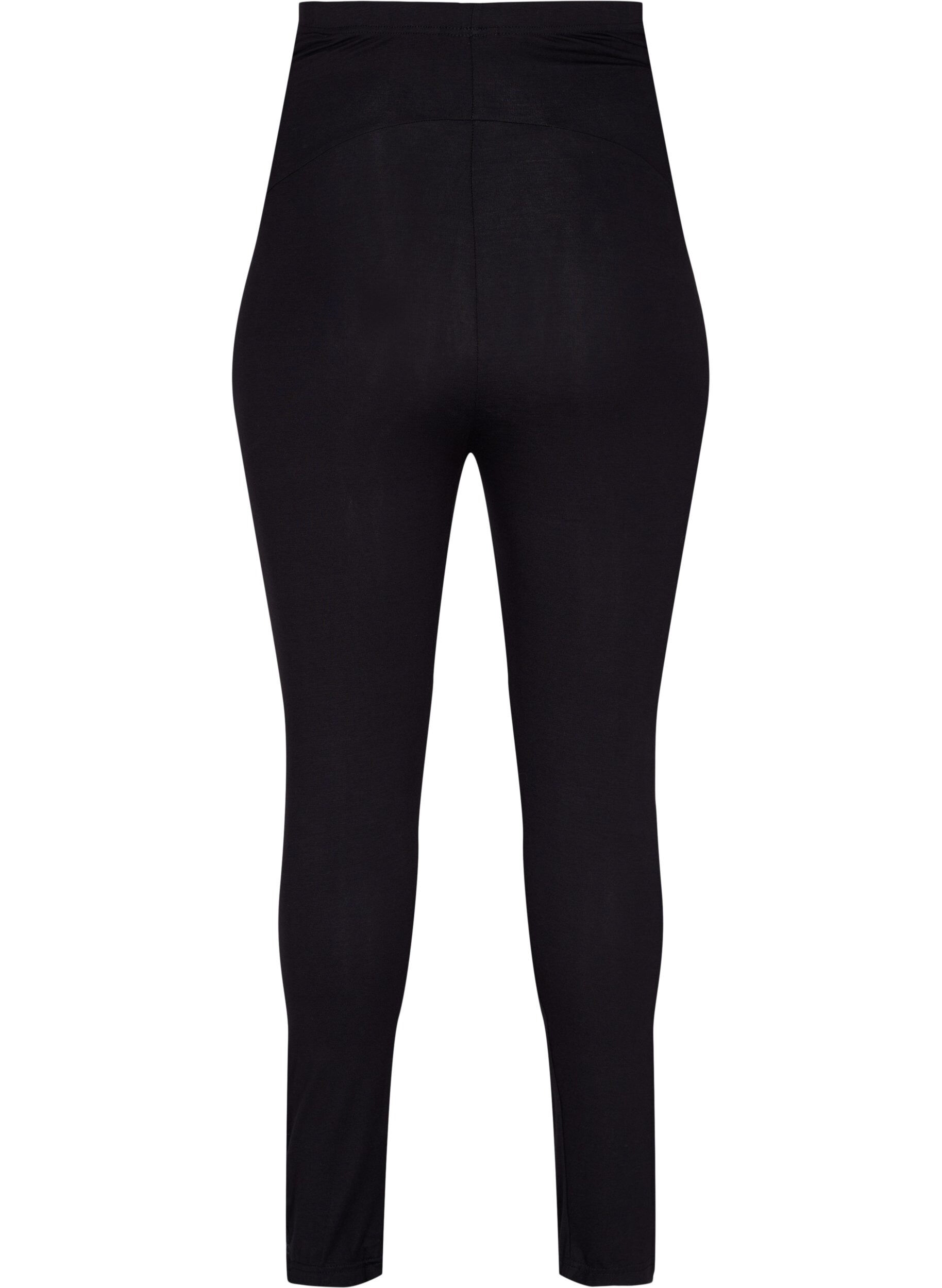 Zizzi Leggings til gravide i viskose med knapper, Black, Packshot image number 1