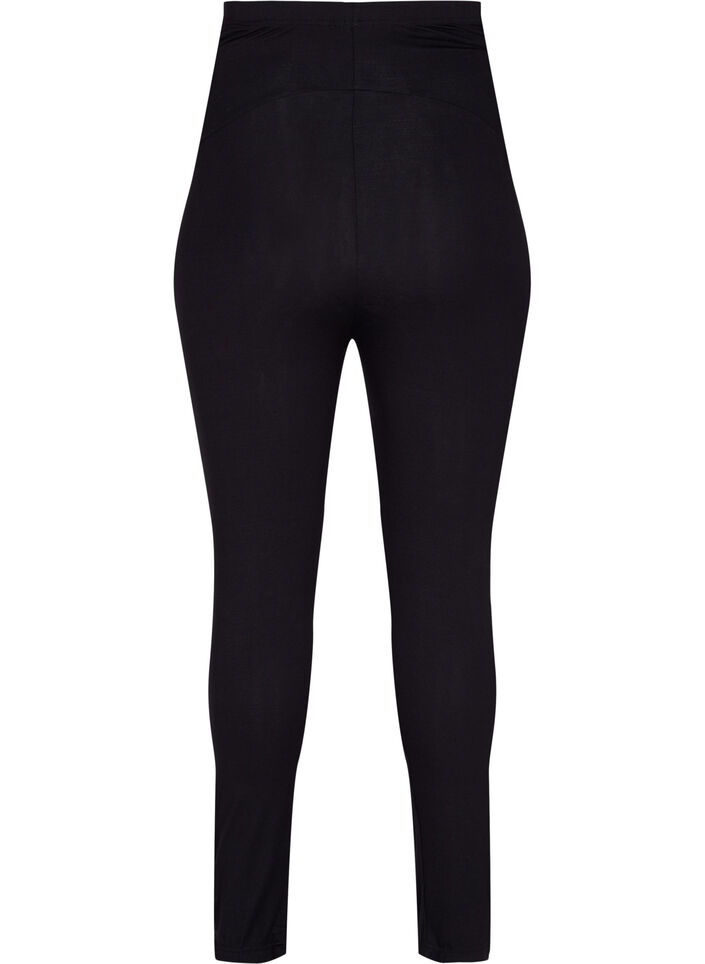 Leggings til gravide i viskose med knapper, Black, Packshot image number 1