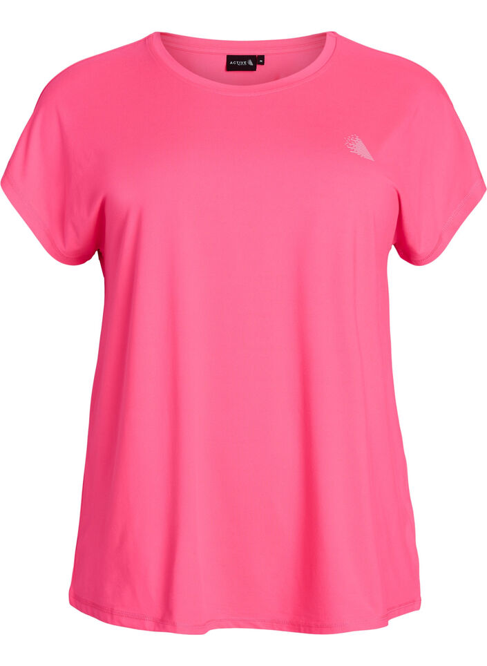 Ensfarget trenings-T-skjorte, Rosa, Packshot image number 0