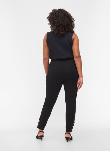 Leggings med snøredetaljer, Black, Model image number 1