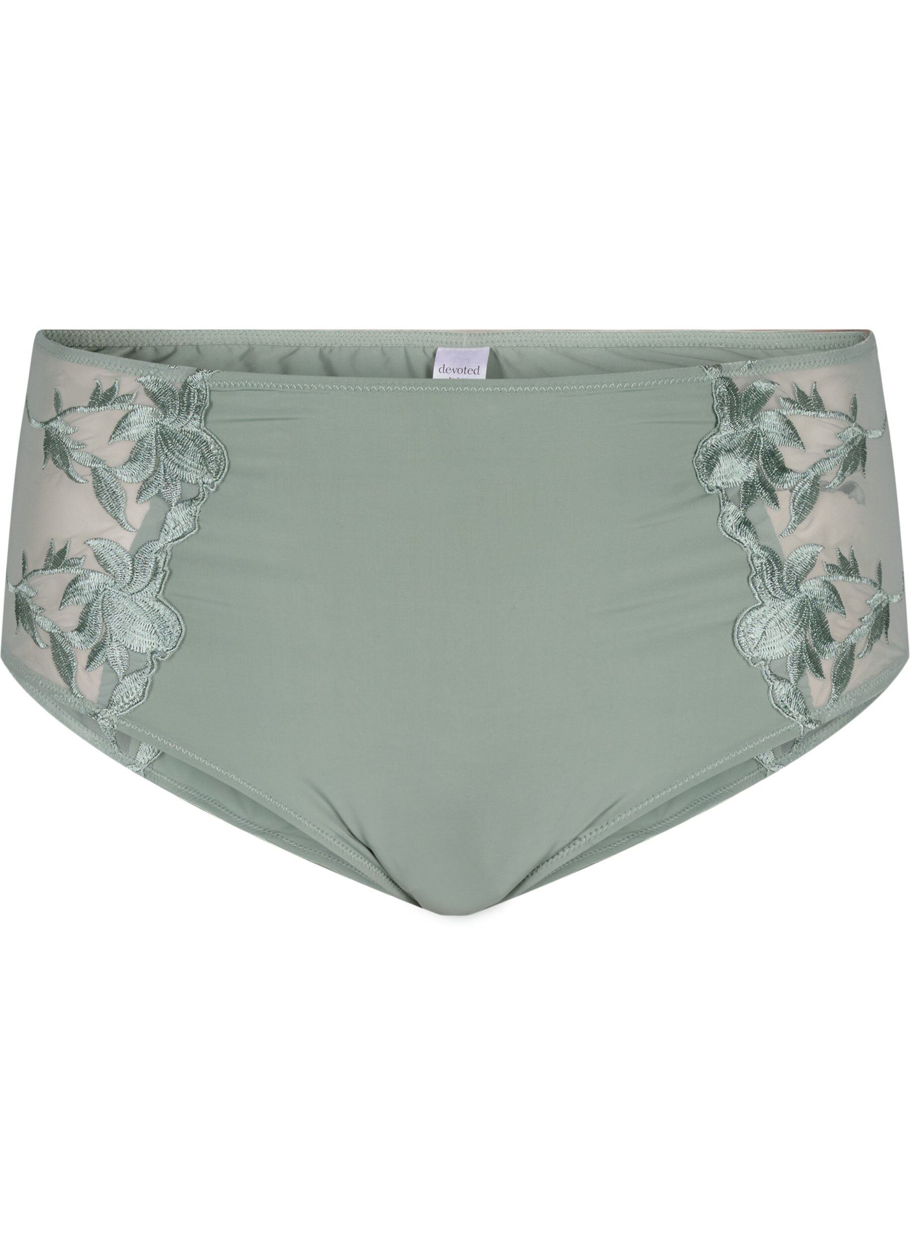 Zizzi Hipstertruse med broderi og normal midje, Iceberg Green, Packshot image number 0