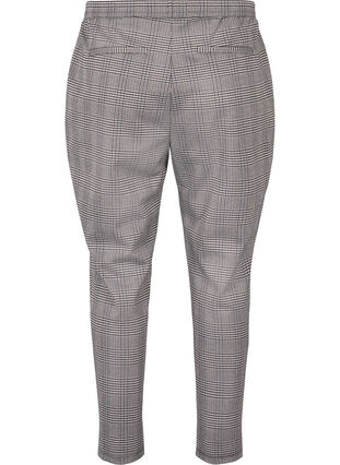 Cropped Maddison bukser med rutete mønster, Beige Brown Check, Packshot image number 1