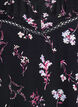 Blomstret bluse med korte ermer, Svart, Packshot image number 2