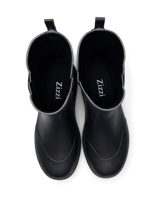 Korte gummistøvler med bred passform, Black, Packshot image number 2