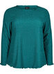 Langermet bluse med rhinsteiner, Grønn, Packshot image number 0
