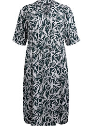 FLASH - Midikjole med trykk og knytebelte, Gr&oslash;nn